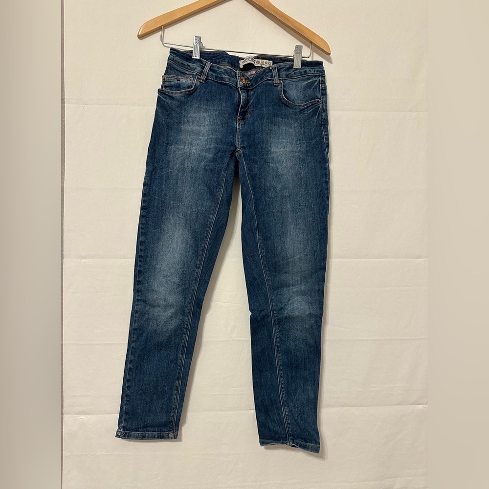 Zara Women's Dark Blue Skinny Jeans